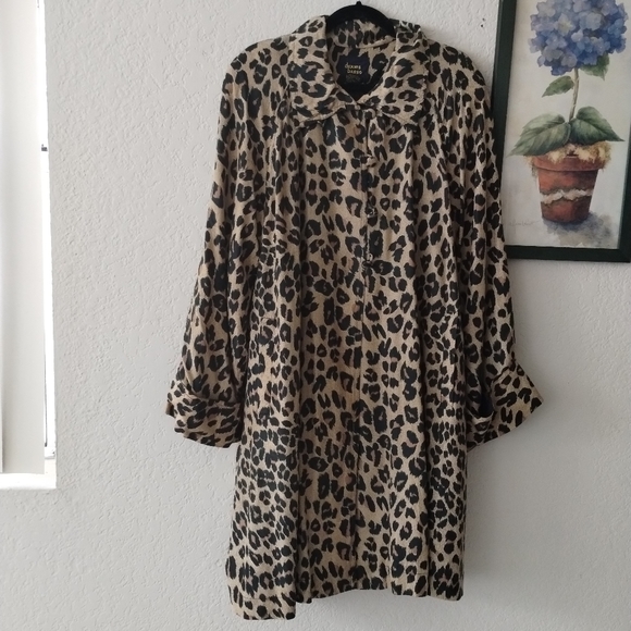 Vintage Leopard Print Swing Trench - Picture 5 of 5